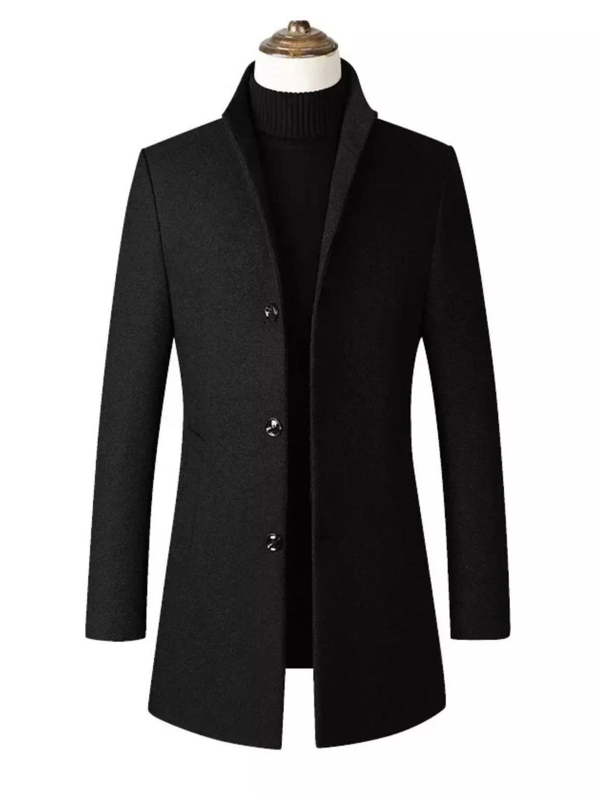 The Lennox Stand-Collar Coat by Lane & Aston, side view
