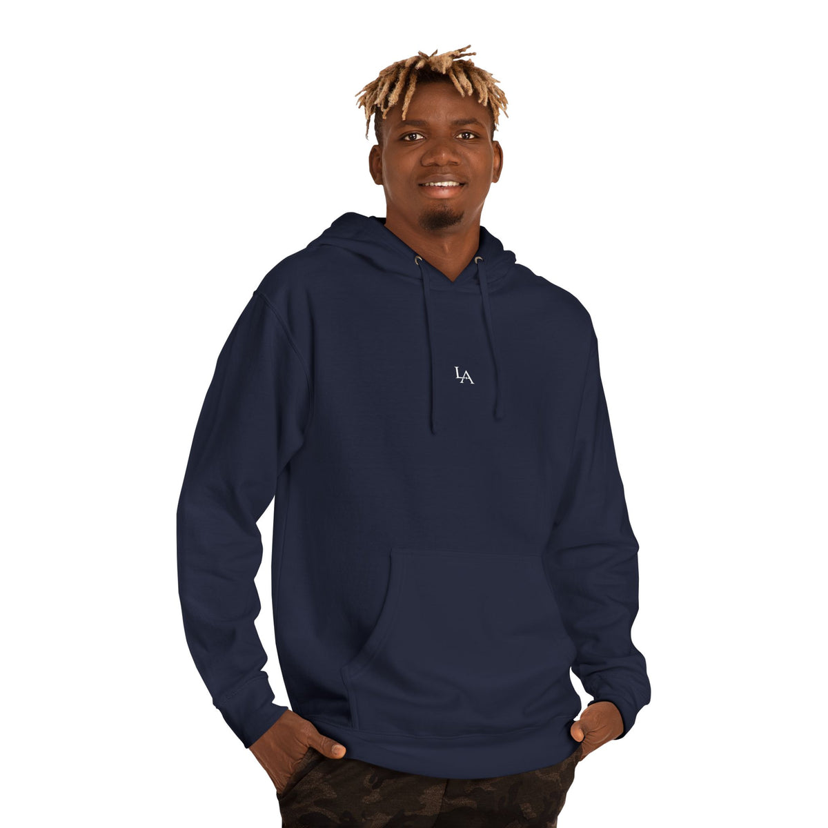 Nocturne Crest Hoodie by LANE & ASTON, side view
