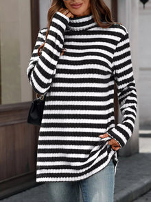The Elodie Ribbed Turtleneck by Lane & Aston, front view