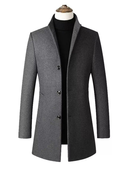 The Lennox Stand-Collar Coat by Lane & Aston, front view
