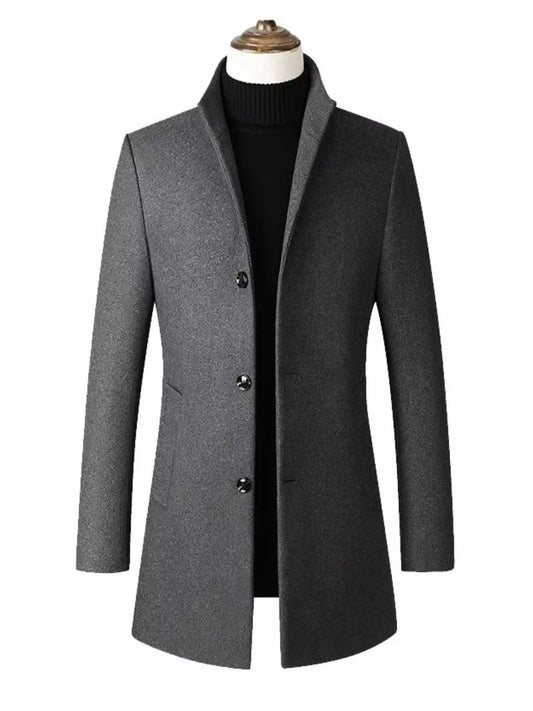 The Lennox Stand-Collar Coat by Lane & Aston, front view