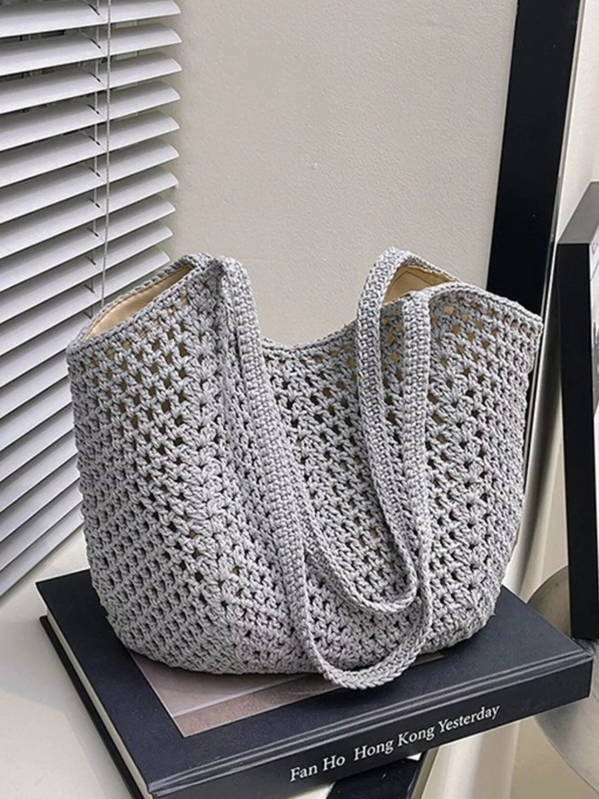 The Solara Woven Shoulder Bag by Lane & Aston, close-up