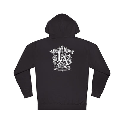 Nocturne Crest Hoodie by LANE & ASTON, garment detail