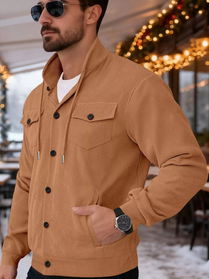 The Rowan Corduroy Jacket by Lane & Aston, close-up