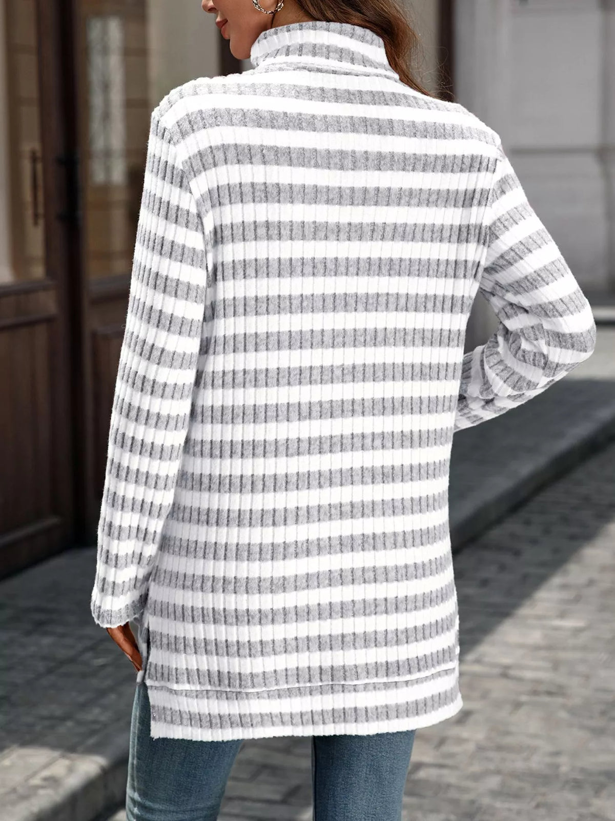 The Elodie Ribbed Turtleneck by Lane & Aston, view 18