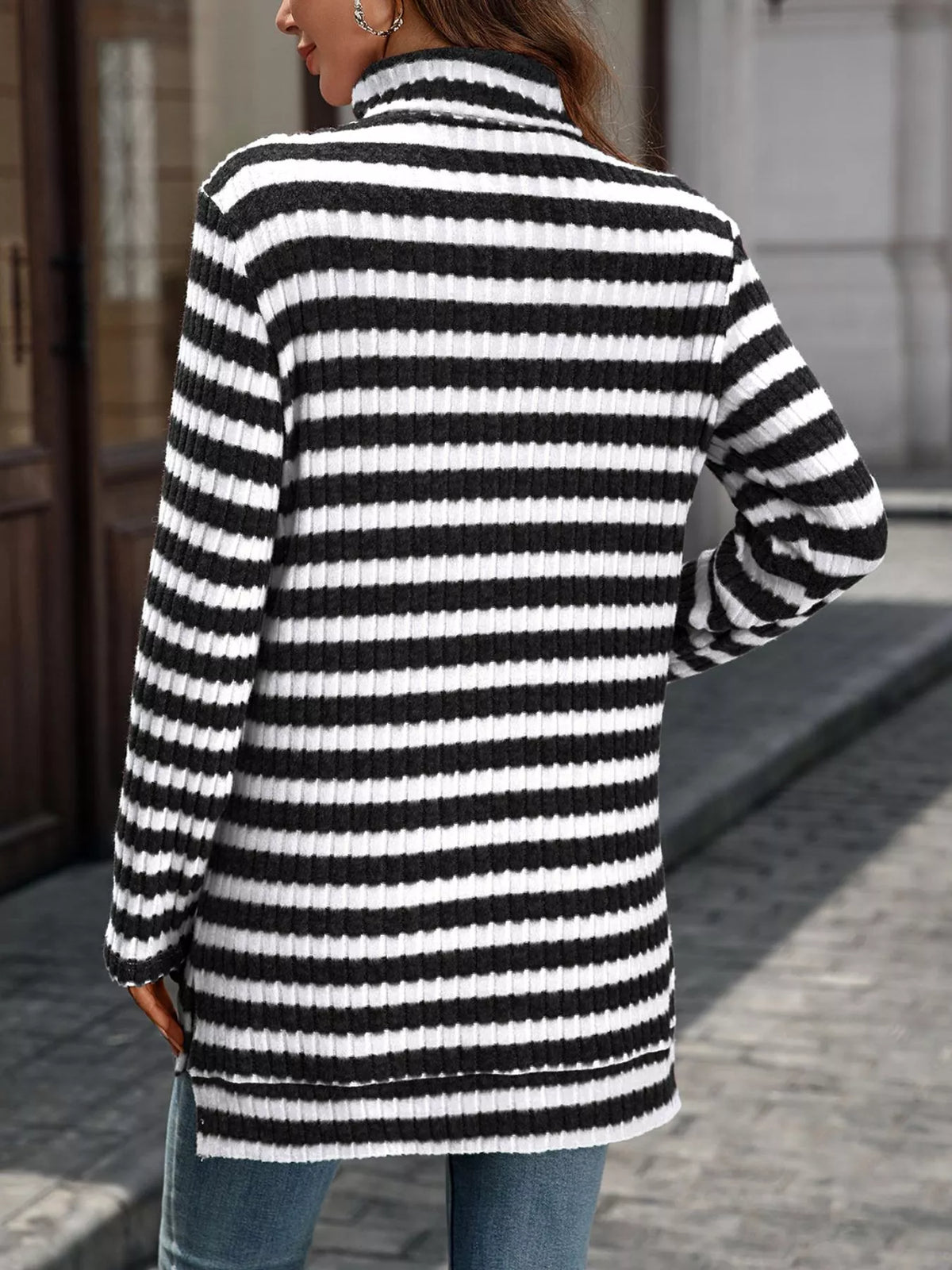 The Elodie Ribbed Turtleneck by Lane & Aston, view 6