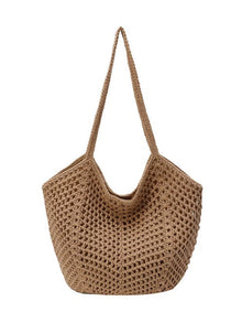 The Solara Woven Shoulder Bag by Lane & Aston, detail view