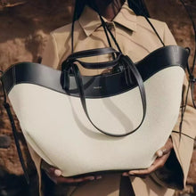 The Bianca Two-Tone Handbag by Lane & Aston, side view