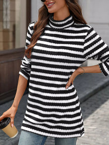 The Elodie Ribbed Turtleneck by Lane & Aston, detail view