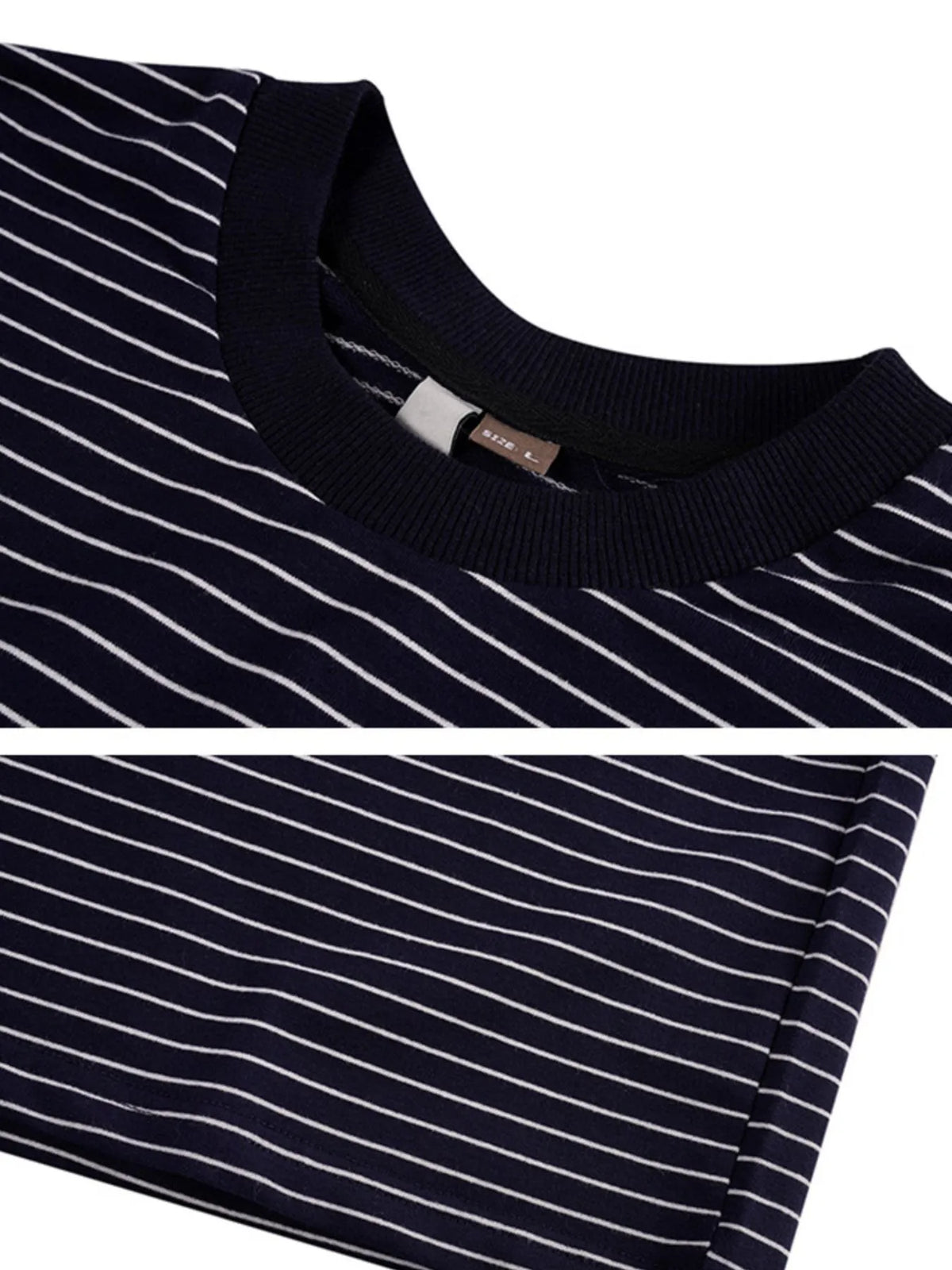 The Ellis Striped Long-Sleeve by Lane & Aston, close-up