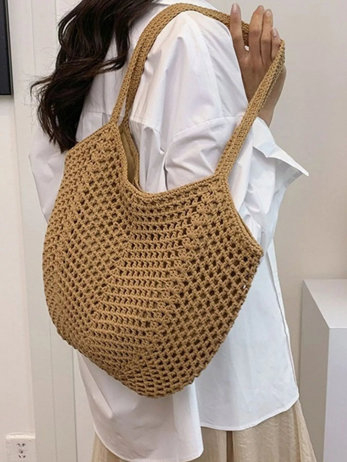 The Solara Woven Shoulder Bag by Lane & Aston, alternate view