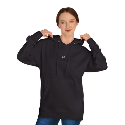 Nocturne Crest Hoodie by LANE & ASTON, styled view