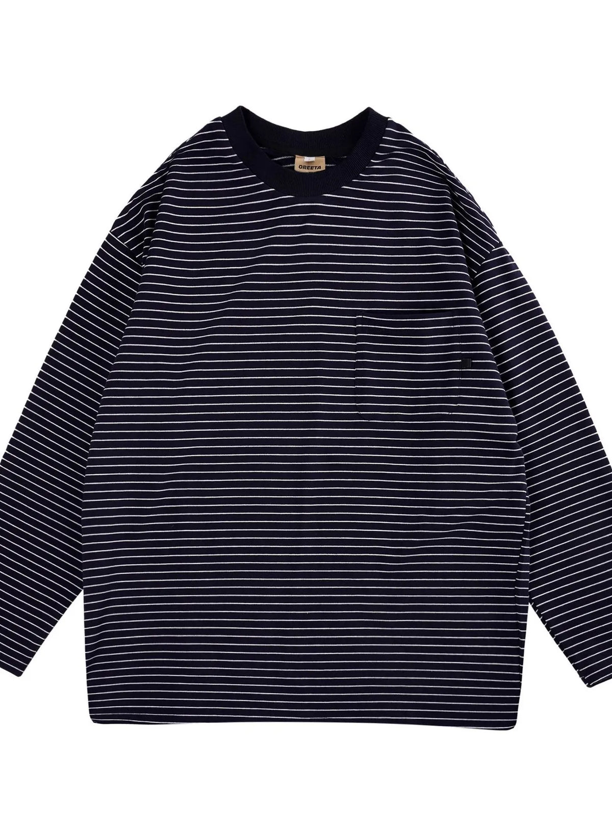 The Ellis Striped Long-Sleeve by Lane & Aston, front view
