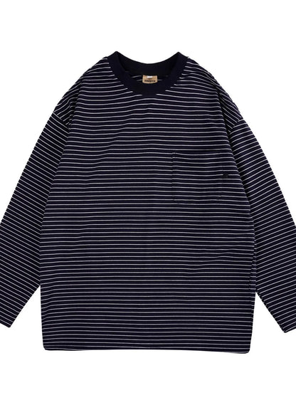 The Ellis Striped Long-Sleeve by Lane & Aston, front view