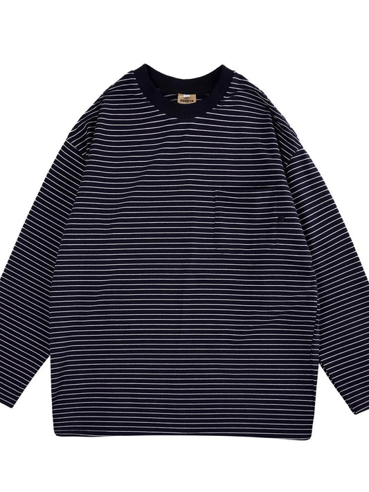 The Ellis Striped Long-Sleeve by Lane & Aston, front view