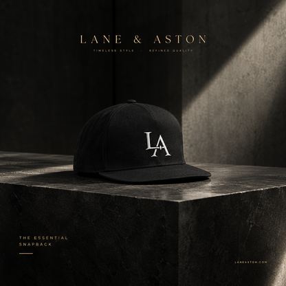LANE & ASTON CITY STANDARD CAP — Embroidered Flat Bill Snapback