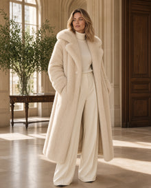 The Céleste Teddy Coat by Lane & Aston, front view