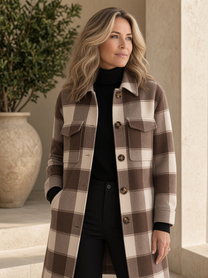 The Hartwell Plaid Coat by Lane & Aston, front view