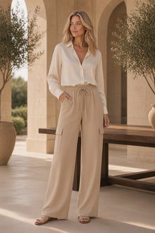 The Elowen High-Waist Trouser by Lane & Aston, front view
