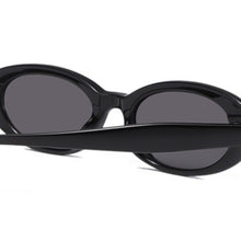 The Solene Oval Sunglasses by Lane & Aston, close-up