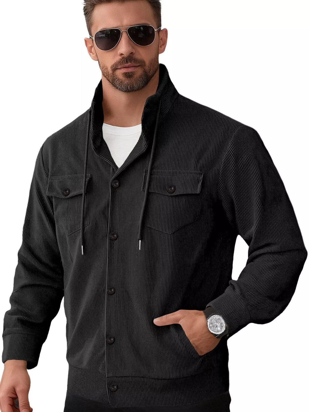 The Rowan Corduroy Jacket by Lane & Aston, detail view