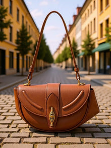 The Verona Saddle Bag by Lane & Aston, front view