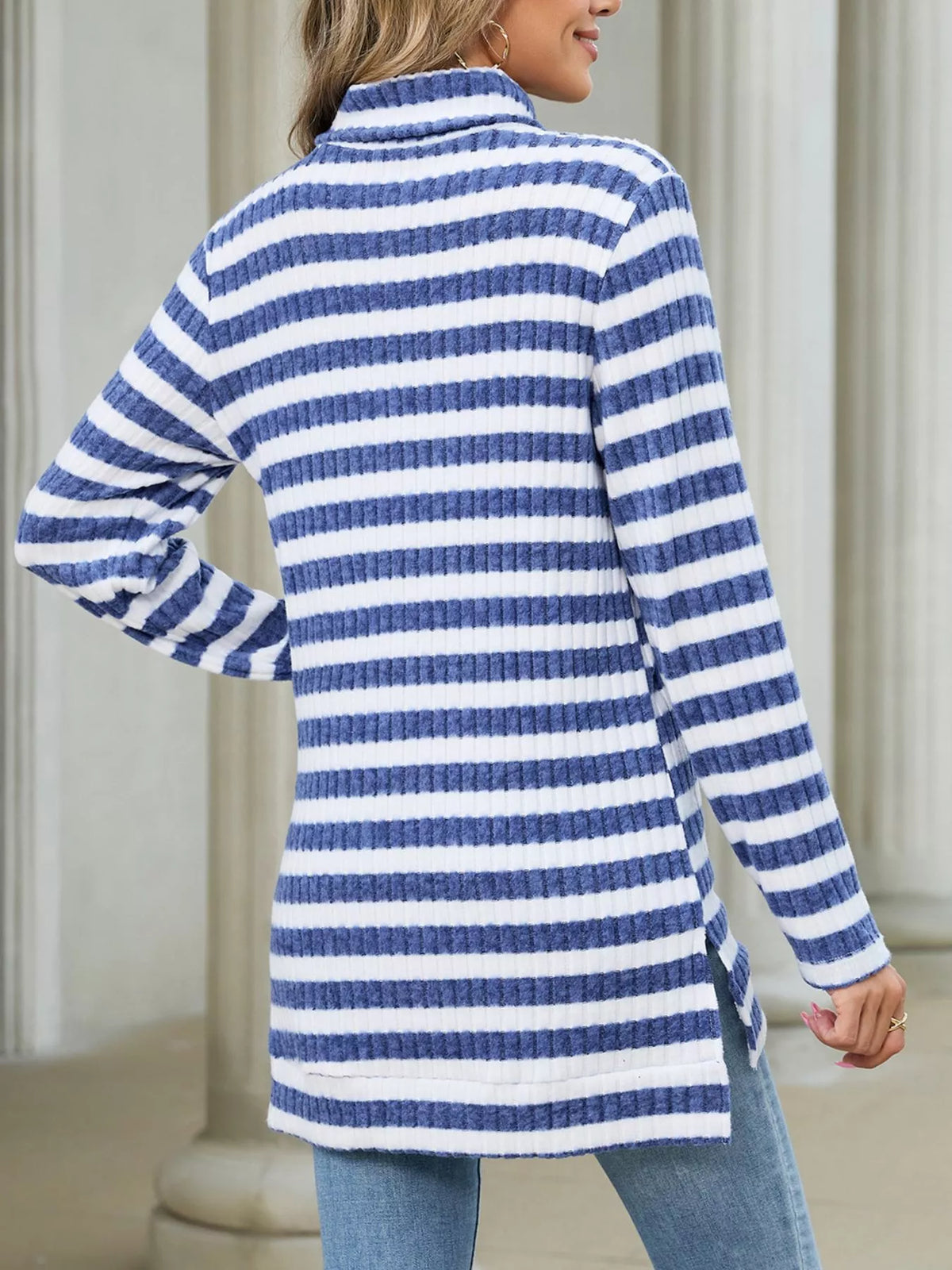 The Elodie Ribbed Turtleneck by Lane & Aston, view 12