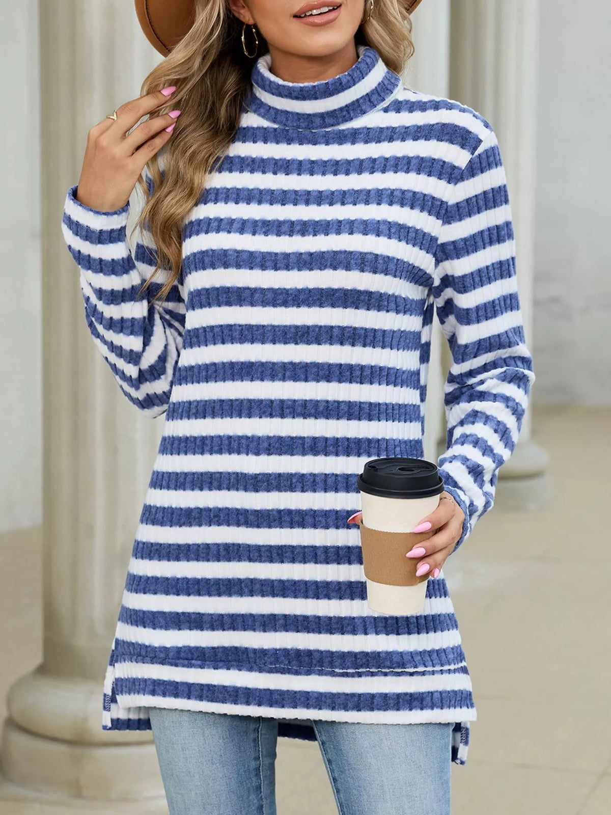 The Elodie Ribbed Turtleneck by Lane & Aston, view 7
