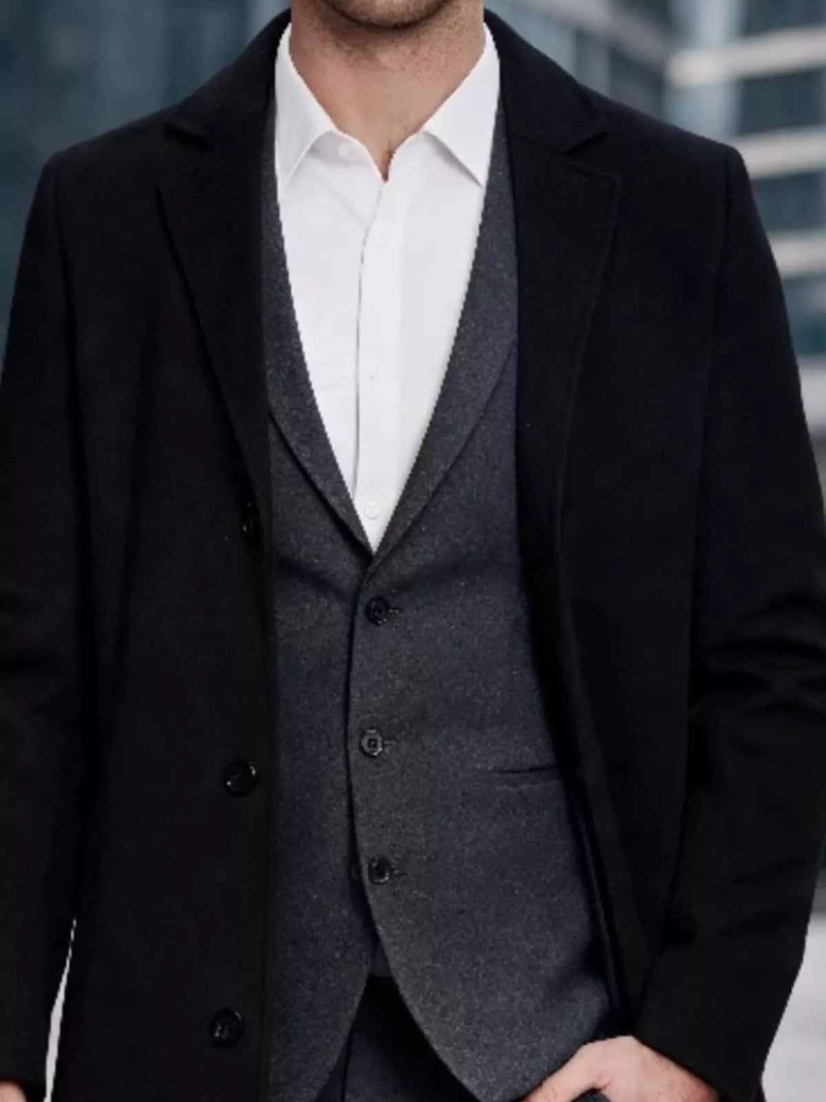 The Sterling Overcoat by Lane & Aston, detail view
