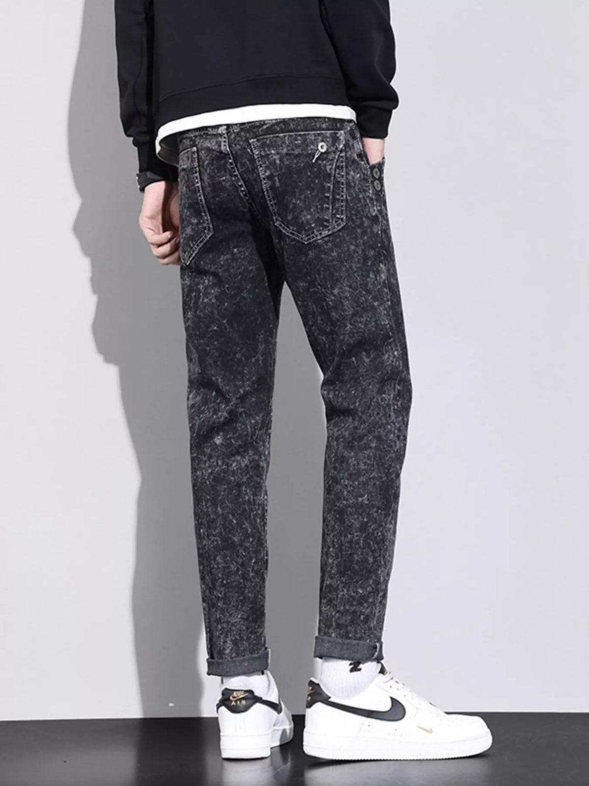 The Ashford Acid-Wash Jean by Lane & Aston, side view