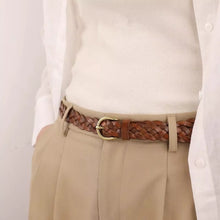 The Rowan Belt by Lane & Aston, braided brown leather belt
