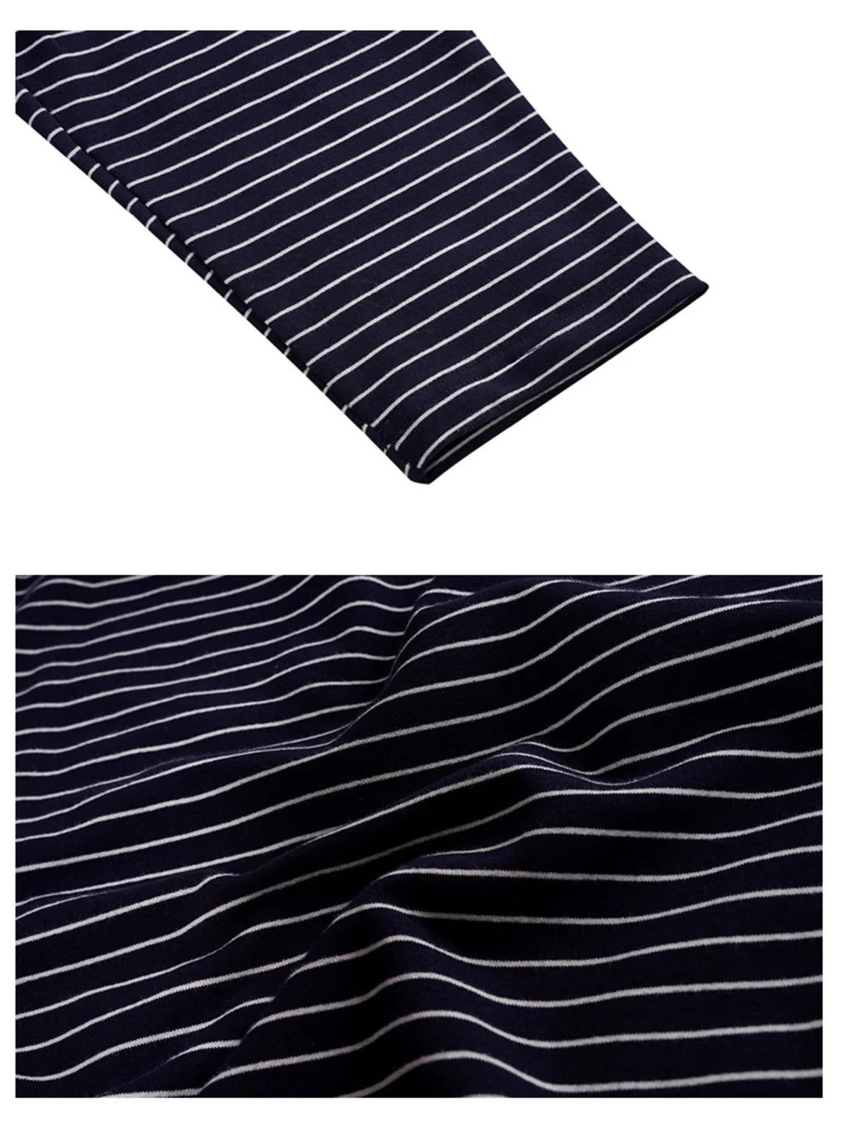 The Ellis Striped Long-Sleeve by Lane & Aston, detail view