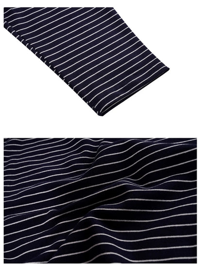 The Ellis Striped Long-Sleeve by Lane & Aston, detail view