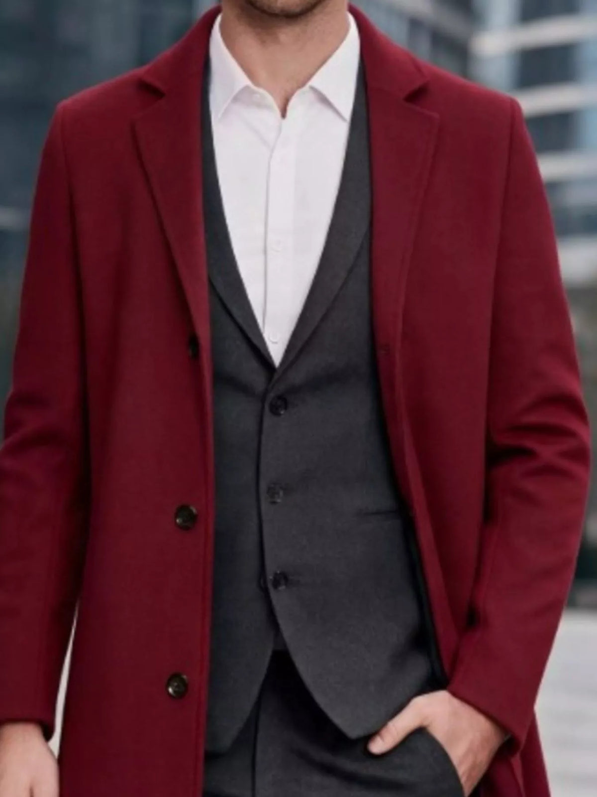 The Sterling Overcoat by Lane & Aston, close-up