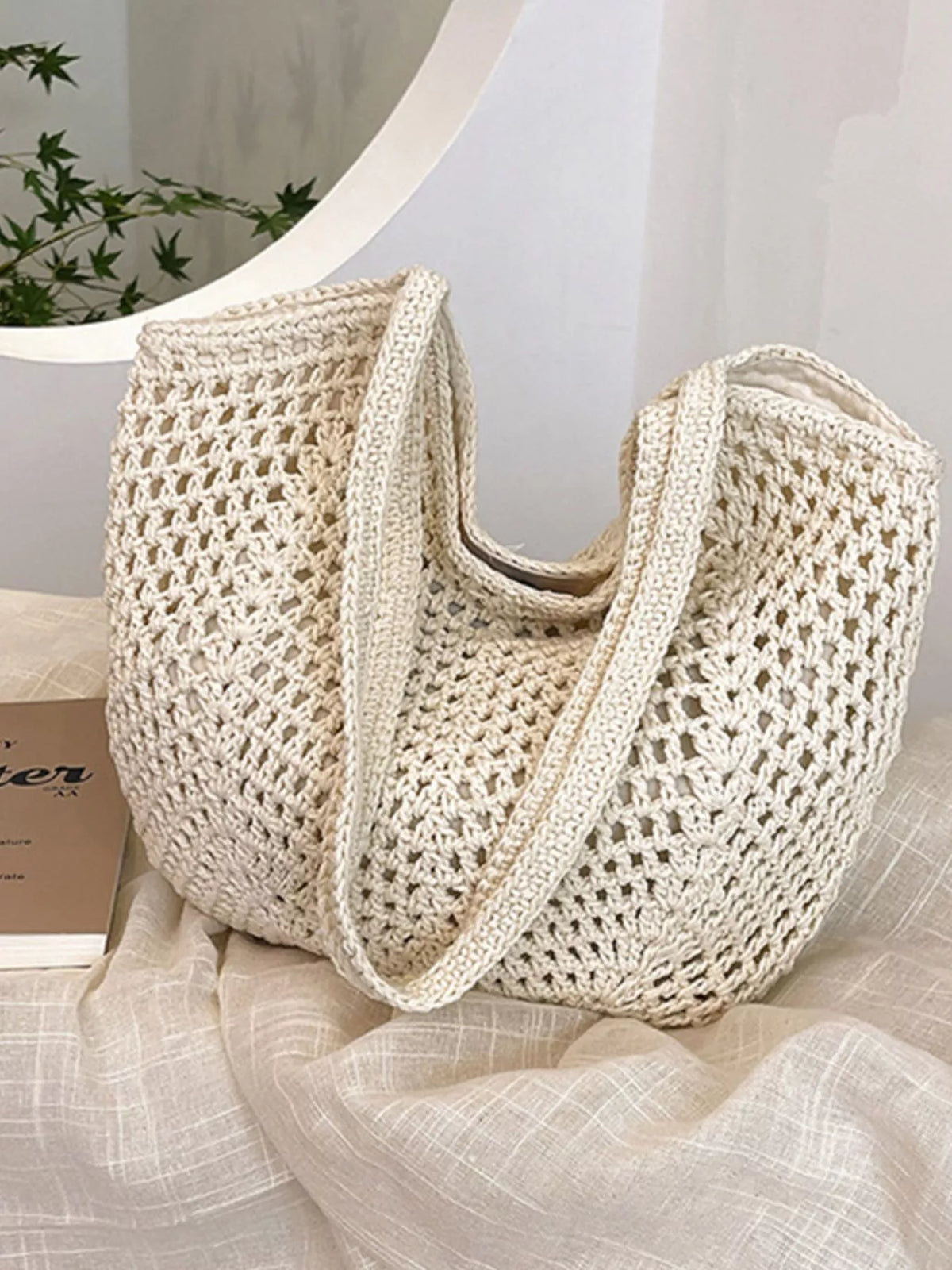 The Solara Woven Shoulder Bag by Lane & Aston, view 6