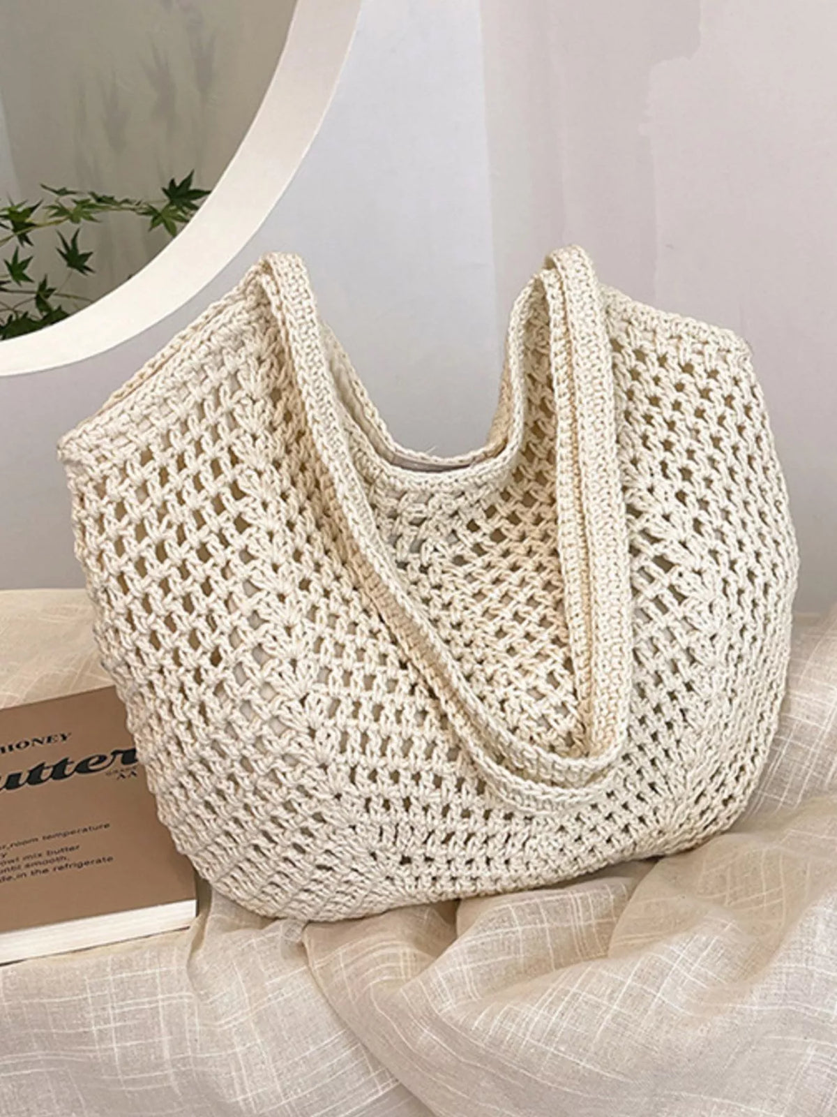 The Solara Woven Shoulder Bag by Lane & Aston, view 7