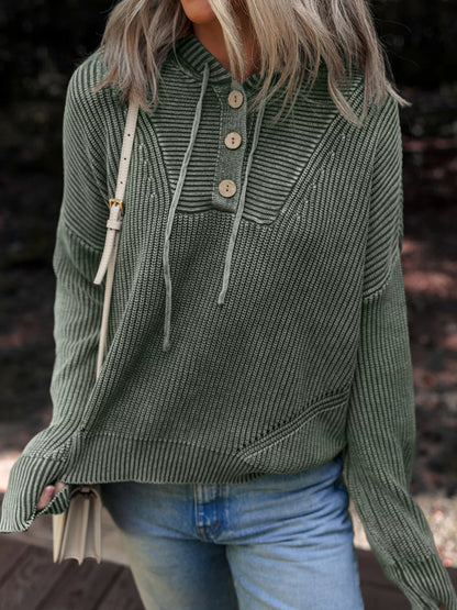 The Arden Ribbed Hooded Knit by Lane & Aston, alternate view