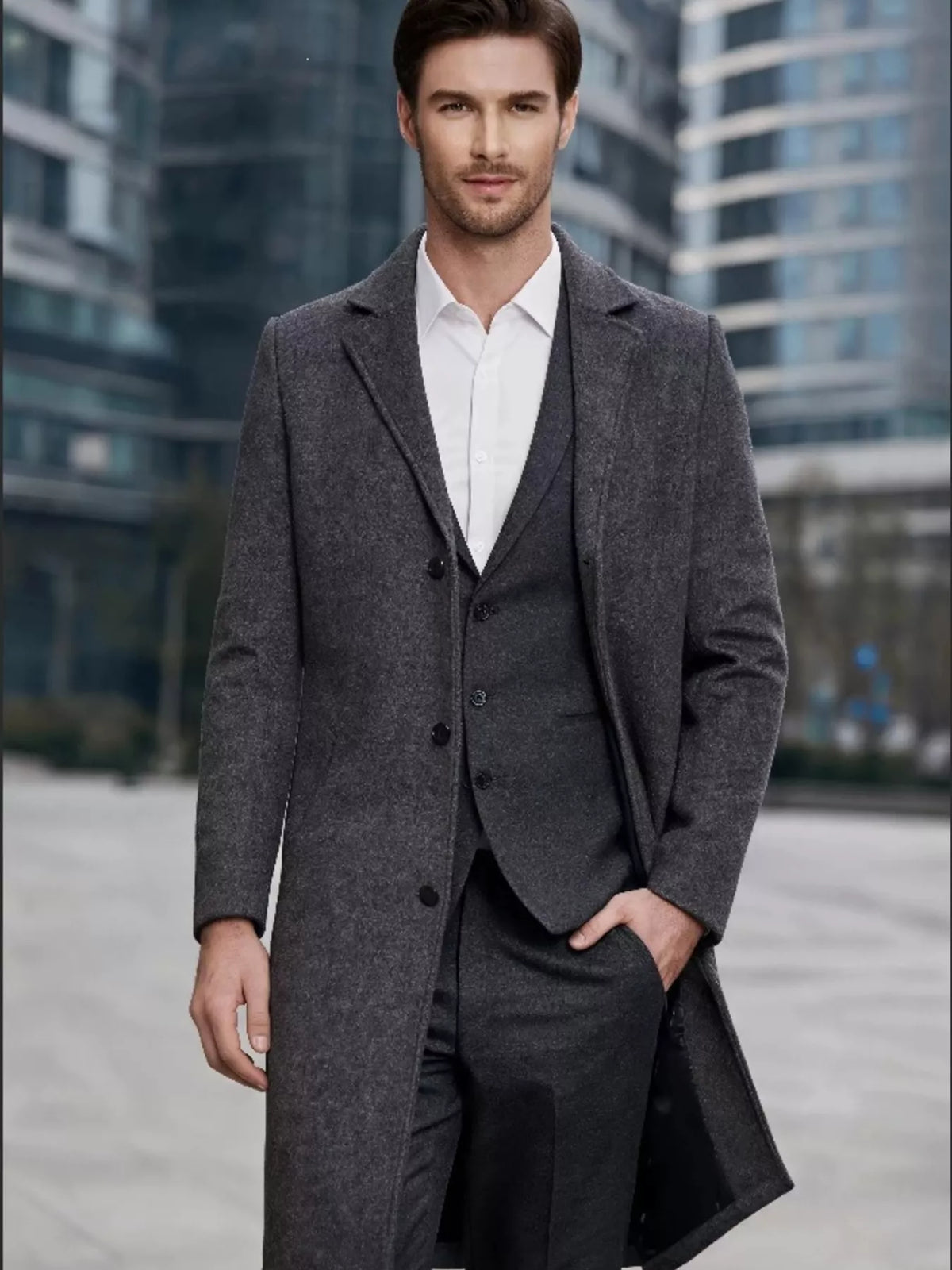 The Sterling Overcoat by Lane & Aston, side view